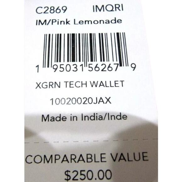 COACH Large Leather Tech Phone Wallet Wristlet Pink Lemonade - Picture 6 of 6